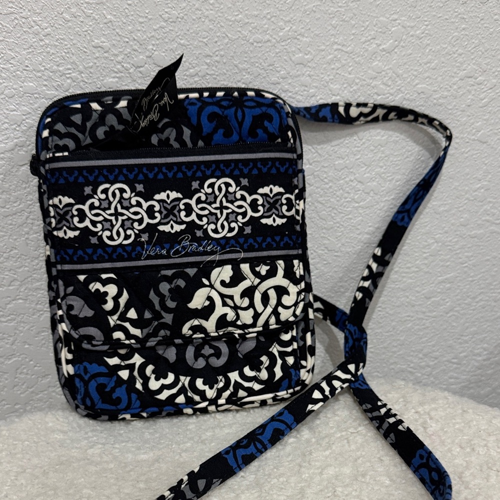 Vera Bradley Black and Blue Floral Crossbody Bag